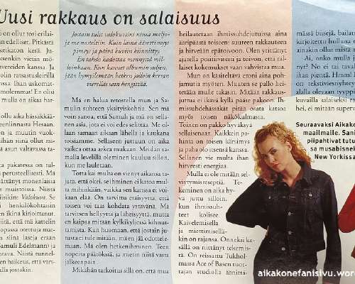 Sanin ja Veran haastattelu Demi-lehdessä (1998)