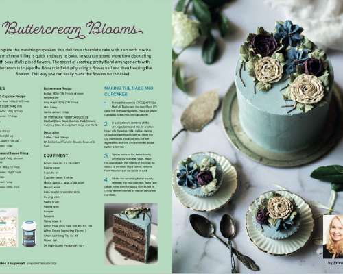 Kukkapursotuskakku Cakes & Sugarcraft -lehteen