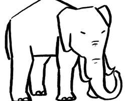 A simple elephant (a coloring page) / Yksinke...