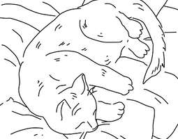 A sleeping cat (a coloring page) / Nukkuva ki...