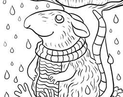 The little mouse in the rain (a coloring page...