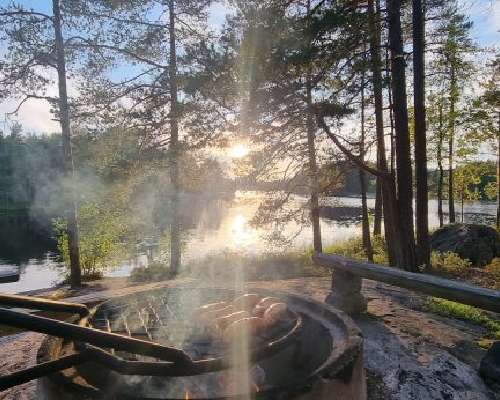 Celebrating Finnish Nature Day in a sauna cot...