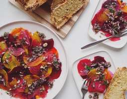 Beetroot Carpaccio with a Pistachio, Dill and...