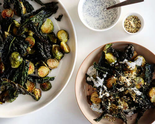 Roasted Brussels Sprouts and Cavolo Nero with...