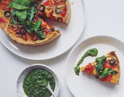 Roasted Vegetable Quiche with Spinach and Bas...