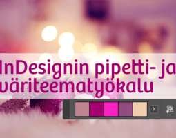 InDesign pipetti- ja väriteematyökalu