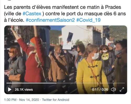 Ranskalaisvanhemmat marssivat lasten maskipak...