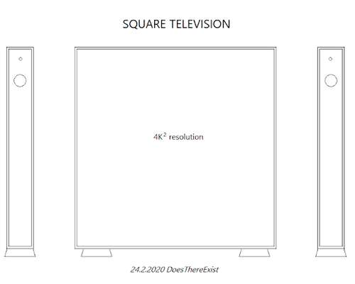 Square television with 