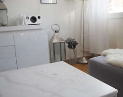 Täydellinen marmoripöytä + hoito-ohjeet marmo...