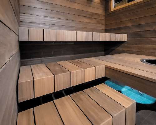 Moderni sauna ja upotettava kiuas