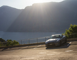 Nissan GT-R on the shores of Lake Garda