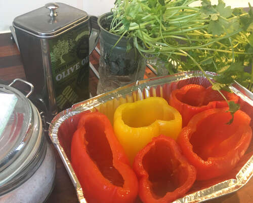Vegan bell peppers, vegaaniset paprikat