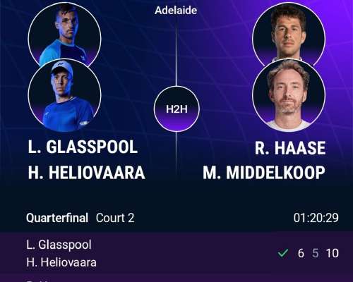 Adelaide 1 ATP250 QF, Heliövaara/Glasspool – ...