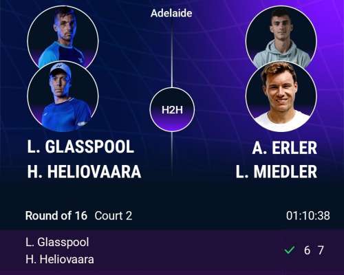 Adelaide 1 ATP250 R16, Heliövaara/Glasspool –...