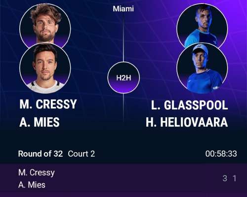 Miami ATP1000 R32, Heliövaara/Glasspool – Cre...