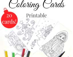Christmas Coloring Cards Printable
