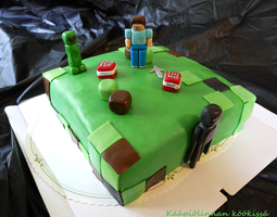 Minecraft-kakku Daim-täytteellä