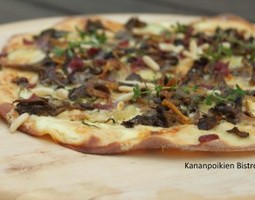 Pohjolan pizza: Suppilovahveroita, poroa ja v...
