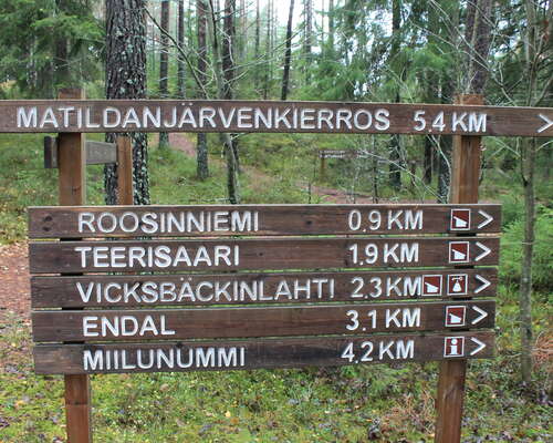 Teijon kansallispuistossa Matildanjärven kier...