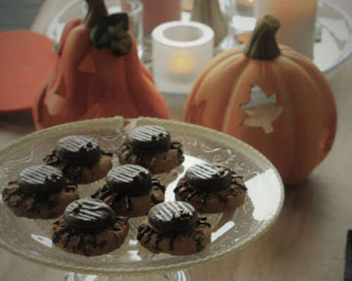 Suklaakeksi-hämähäkit Halloweenherkuiksi!