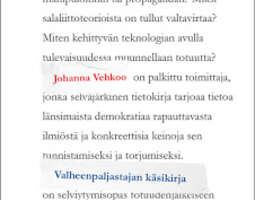 Johanna Vehkoo: Valheenpaljastajan käsikirja