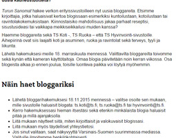 Surullinen esimerkki: ryhdy bloggariksi Turun...
