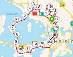 Tutustumassa Helsinki City Runin reittiin