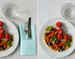Kattausvärit ja ruoka Napkin colors and food