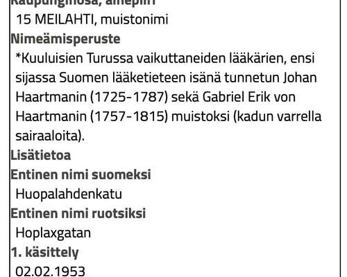 Haartmaninkatu - Helsingin 442. katu