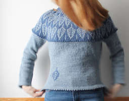 Kaksivärinen kaarrokeneule / Arboreal sweater
