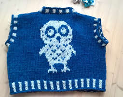 Neuleliivi lapselle / Mini owl vest