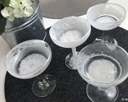DIY: Suolakidehuurretta lasin pintaa