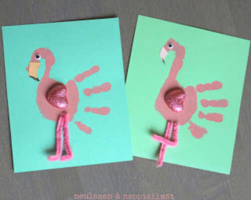 Flamingokortti ystävänpäiväksi