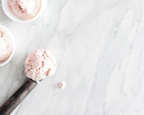 Strawberry & Rose Mascarpone Ice Cream