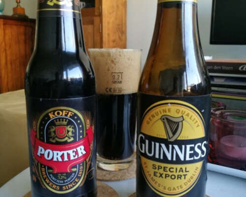 Guinness Special Export ja Koff Porter rinnakkain