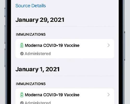 iOS 15.1 tukee rokotuskorttien lisäämistä lom...