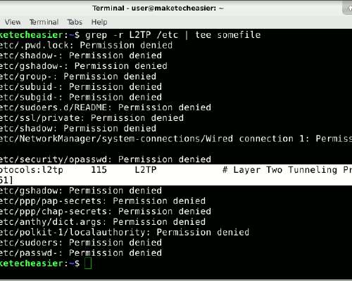 Tee-komennon käyttäminen Linuxissa