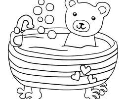 A bathing teddy (a coloring page) / Nalle kyl...