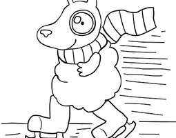 A critter ice skating (a coloring page) / Otu...