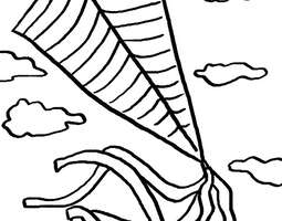 A kite (a coloring page) / Leija (värityskuva)