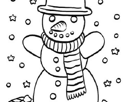 A Snowman (a coloring page) / Lumiukko (värit...