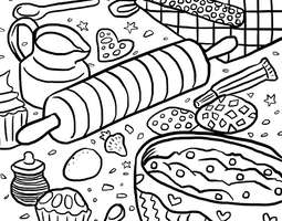 Baking (a coloring page) / Leipominen (värity...