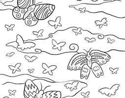 Butterflies (a coloring page) / Perhoset (vär...