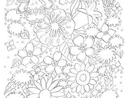 Flowers (a coloring page) / Kukkia (värityskuva)