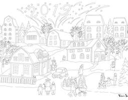 Happy New Year 2019! (a coloring page) / Hyvä...