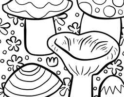 Mushrooms (a coloring page) / Sienet (väritys...