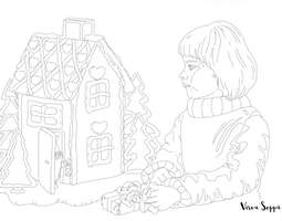 The gingerbread house (a coloring page) / Pip...