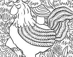 The Rooster (a coloring page) / Kukko (värity...