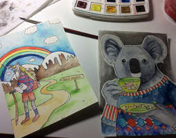 Watercolors (filled coloring pages) / Vesivär...