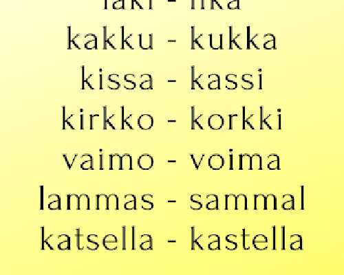 Finnish word pairs that still make sense afte...
